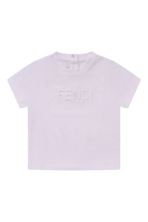 lilac cotton tshirt FENDI KIDS | BUI1107AJF0TU9